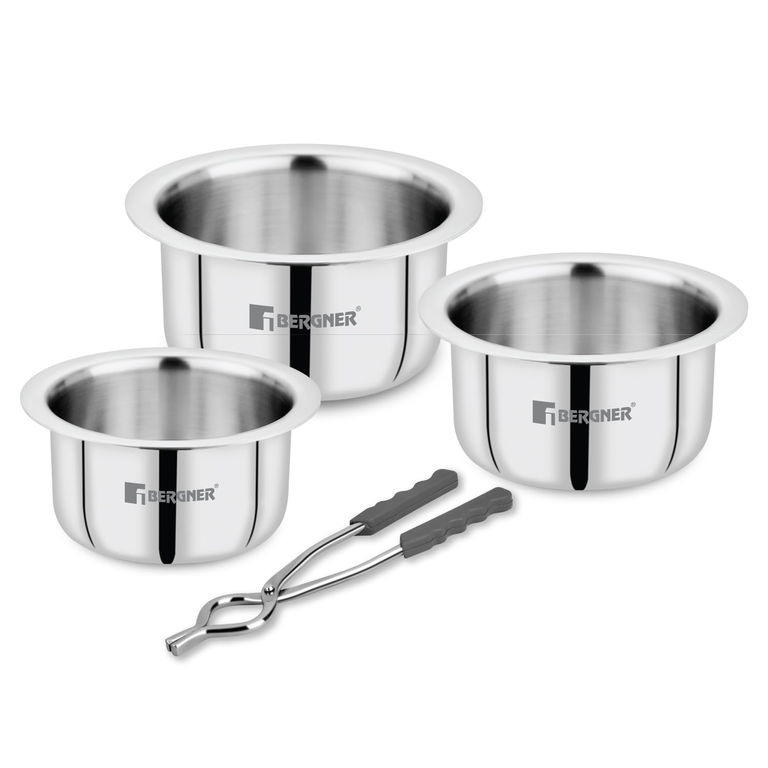 Argent TriPly Stainless Steel 3 Pcs Tope Set with Free Pakkad - Full Induction