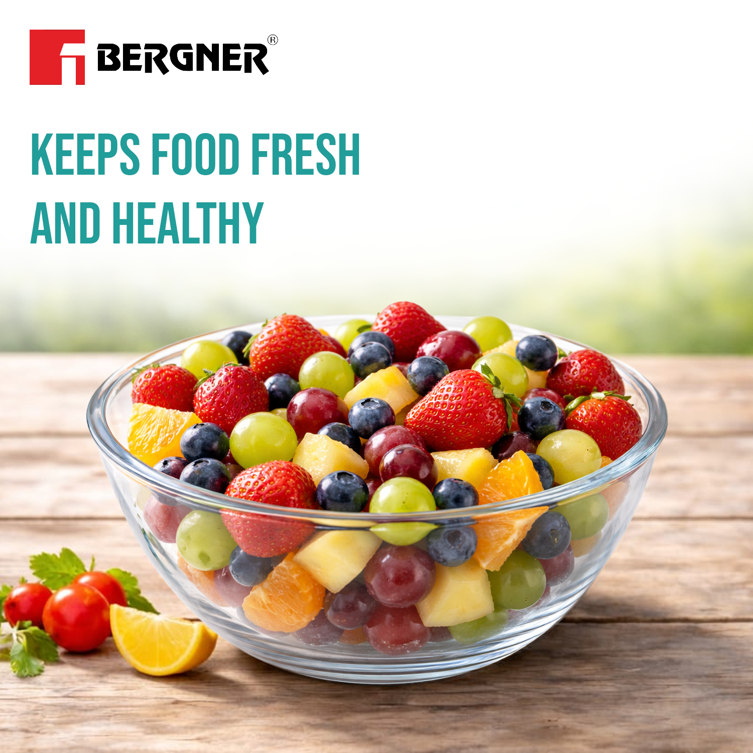 Ambiento Borosilicate Glass Salad Bowl 2.7L