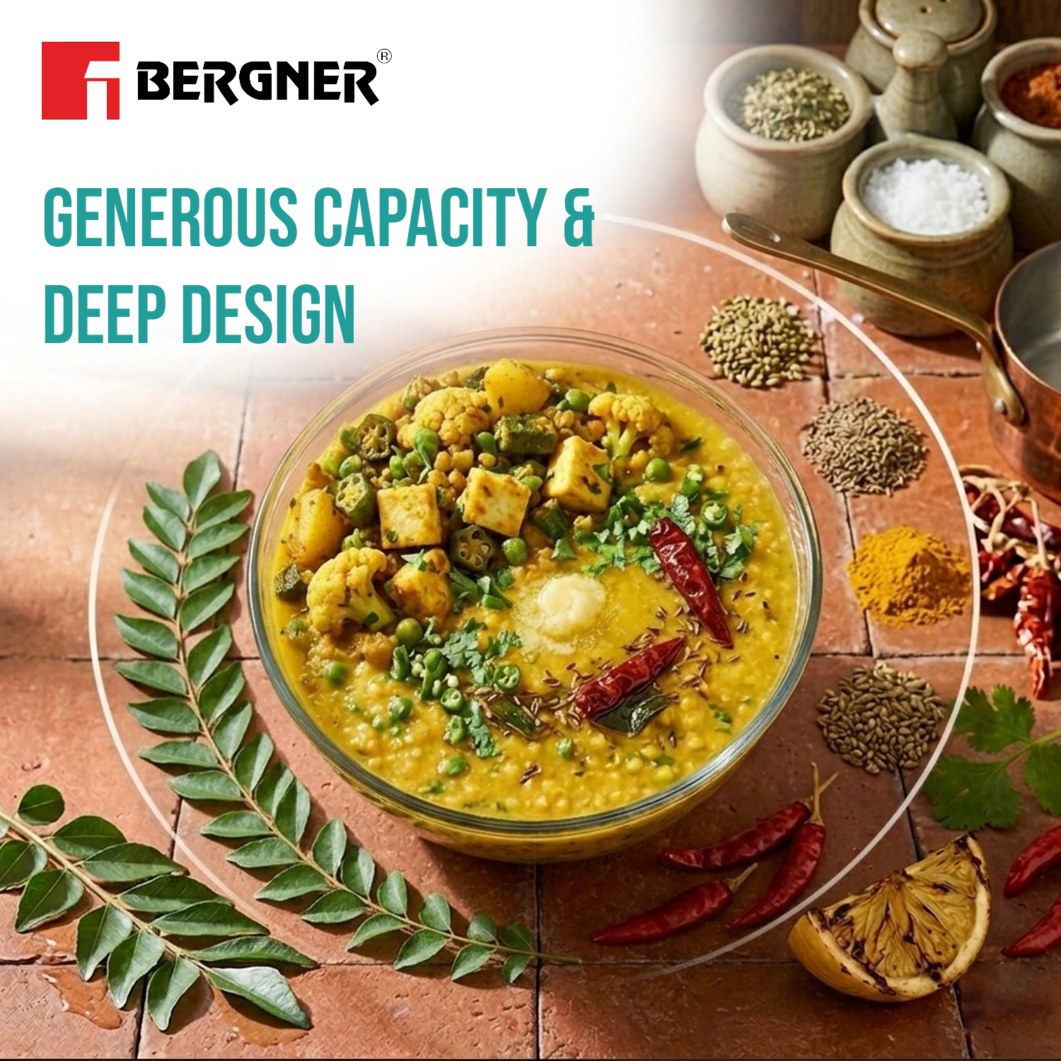 Ambiento Borosilicate Glass Salad Bowl 2.7L