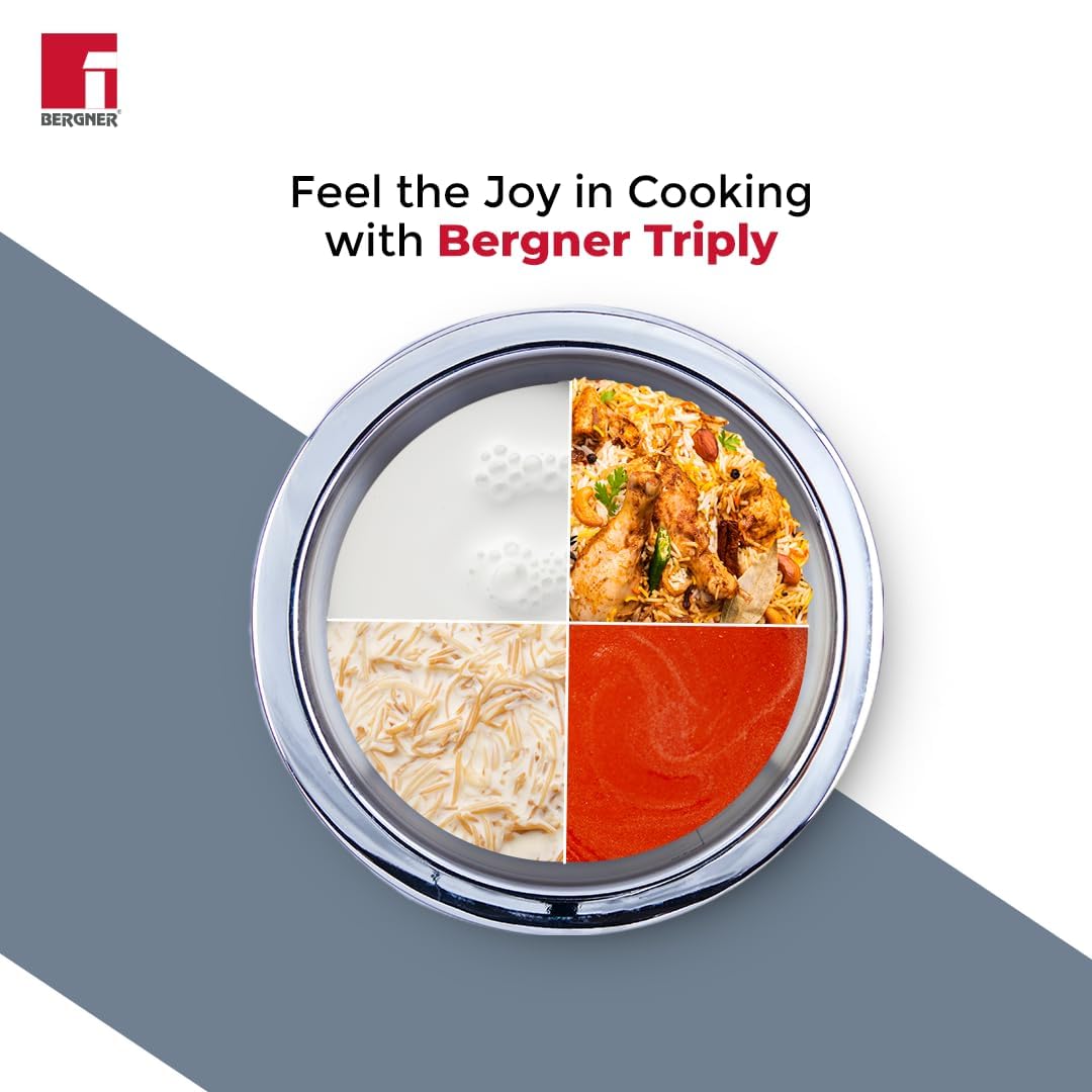 Argent TriPly Stainless Steel 3 Pcs Tope Set with Free Pakkad - Full Induction