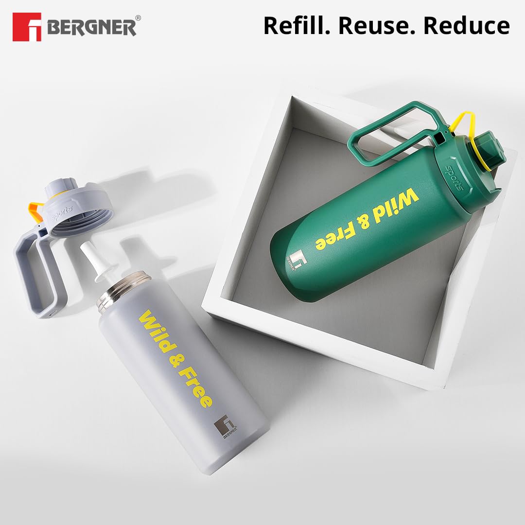 Walking Pathfinder Thermosteel Hot and Cold Bottle, 1000 ml Flask - Grey