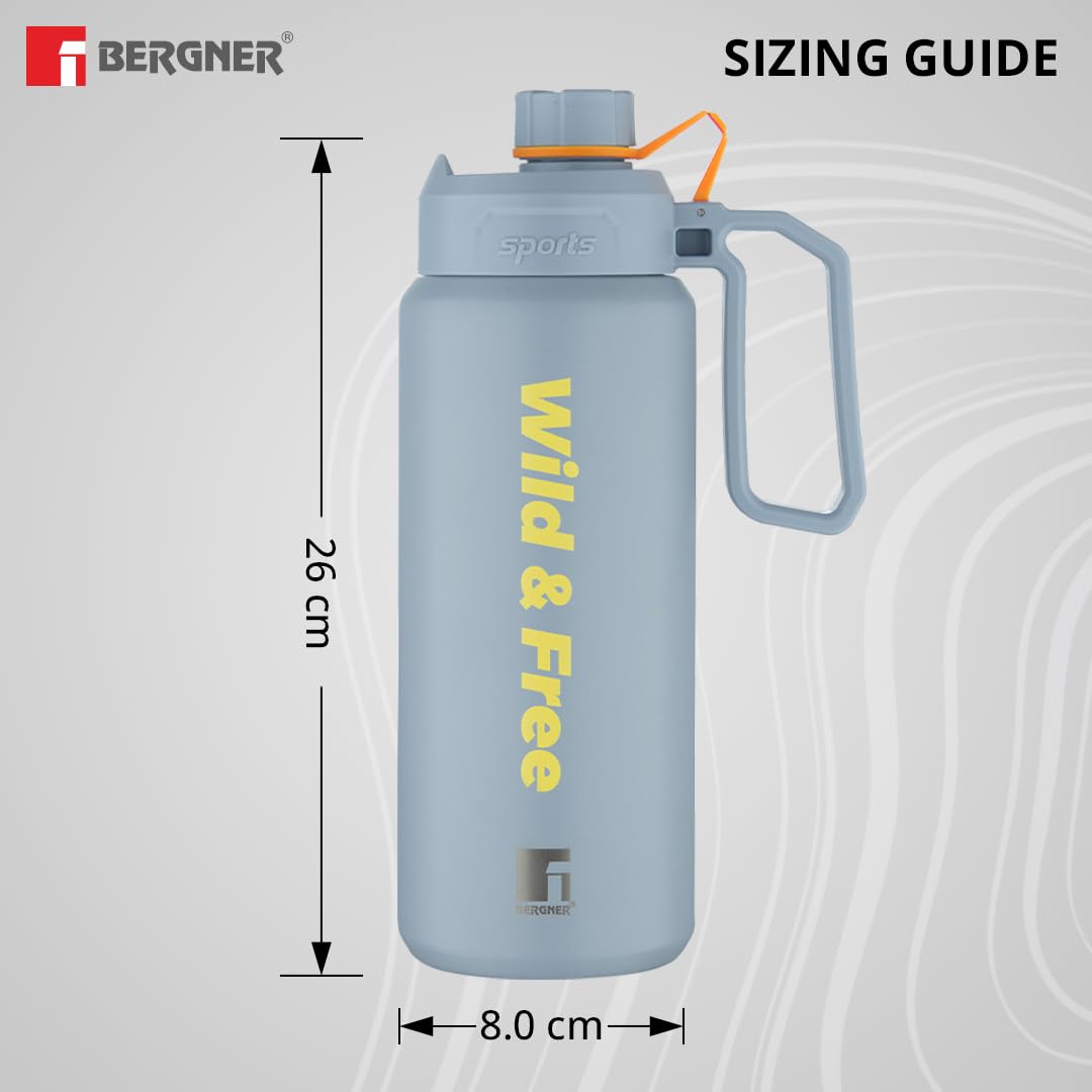 Walking Pathfinder Thermosteel Hot and Cold Bottle, 1000 ml Flask - Grey
