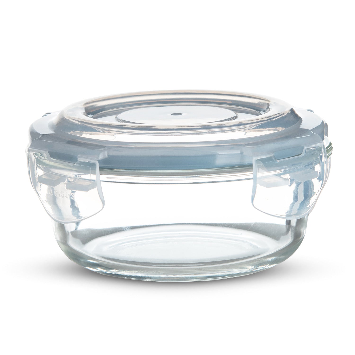Borosilicate Glass Side Lock Storage Round Container - 400ml