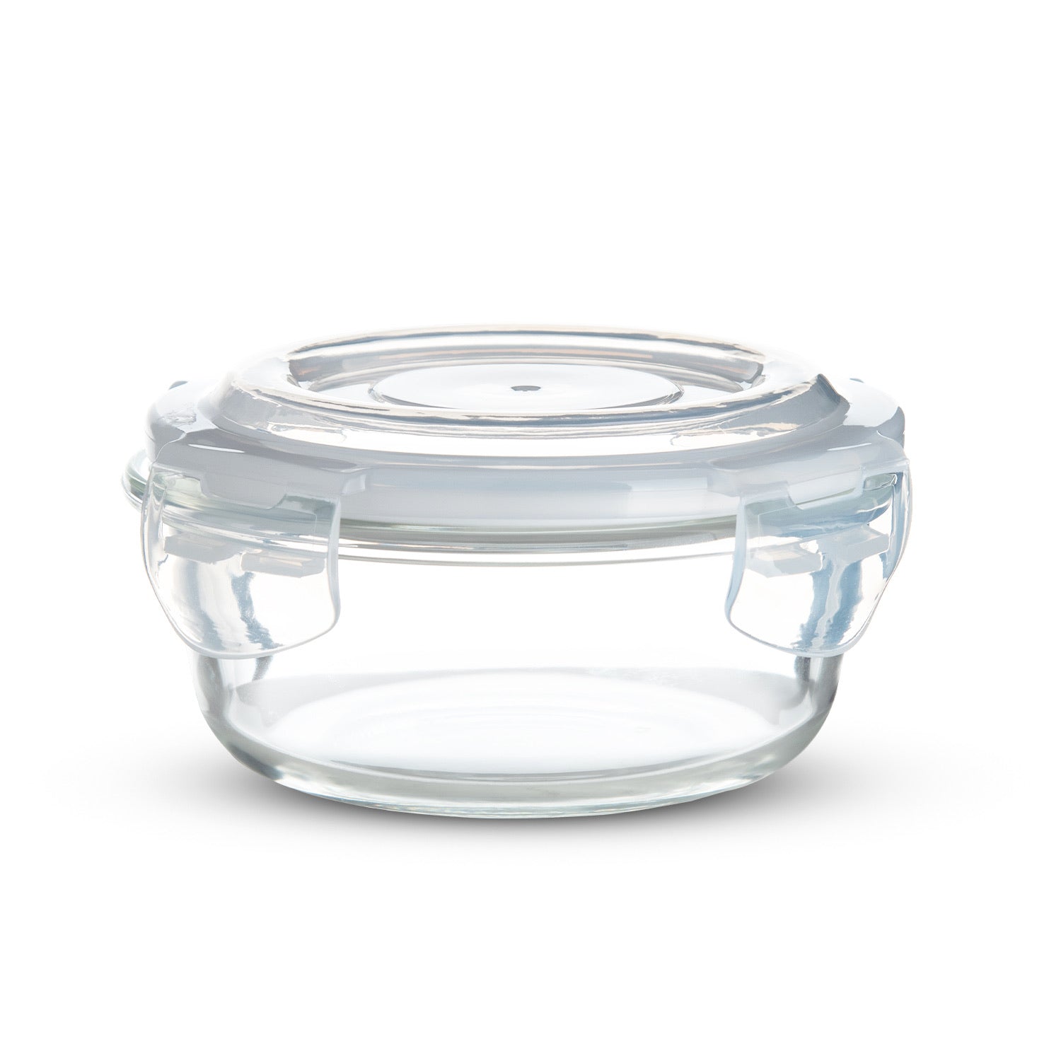 Borosilicate Glass Side Lock Storage Round Container - 400ml