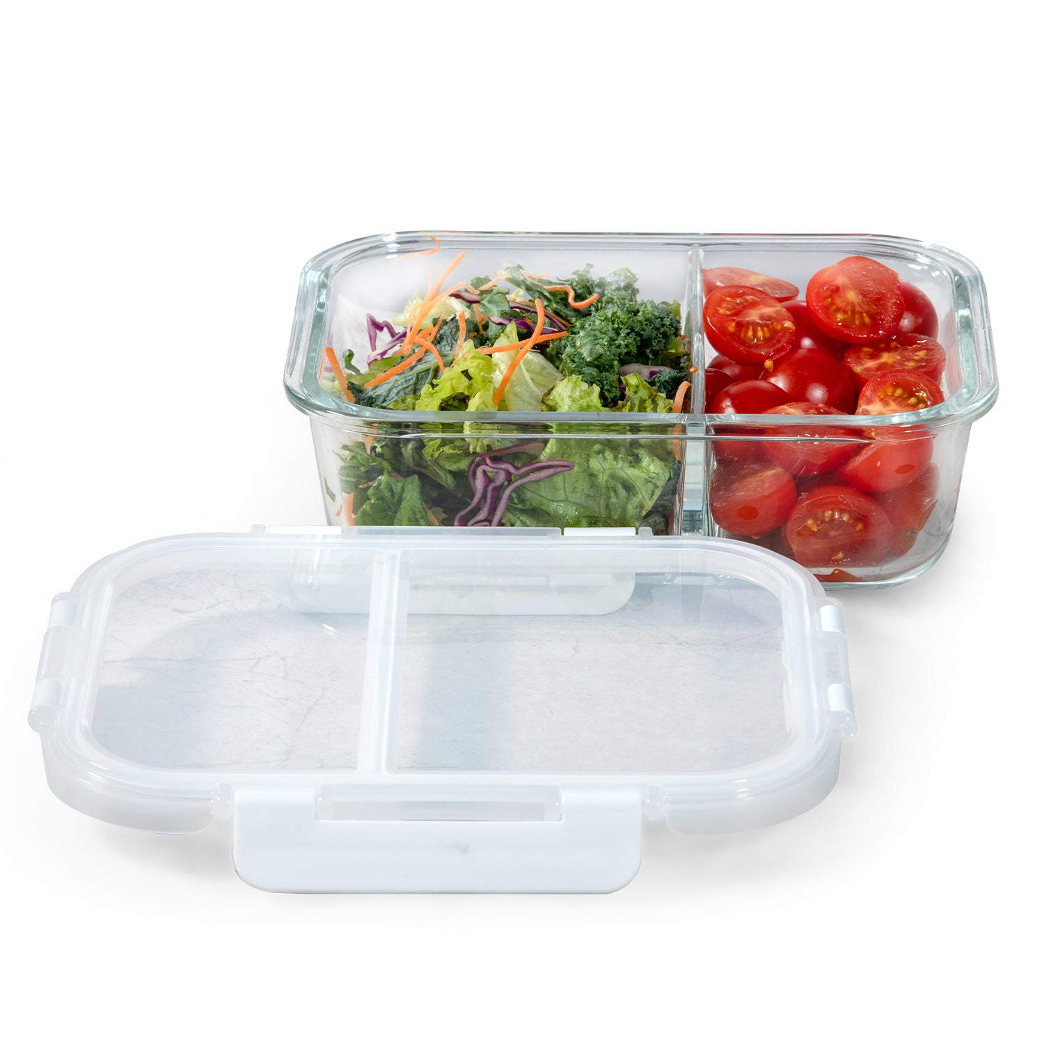 Borosilicate Glass Food Container/Lunch Box 980ml with two Compartment