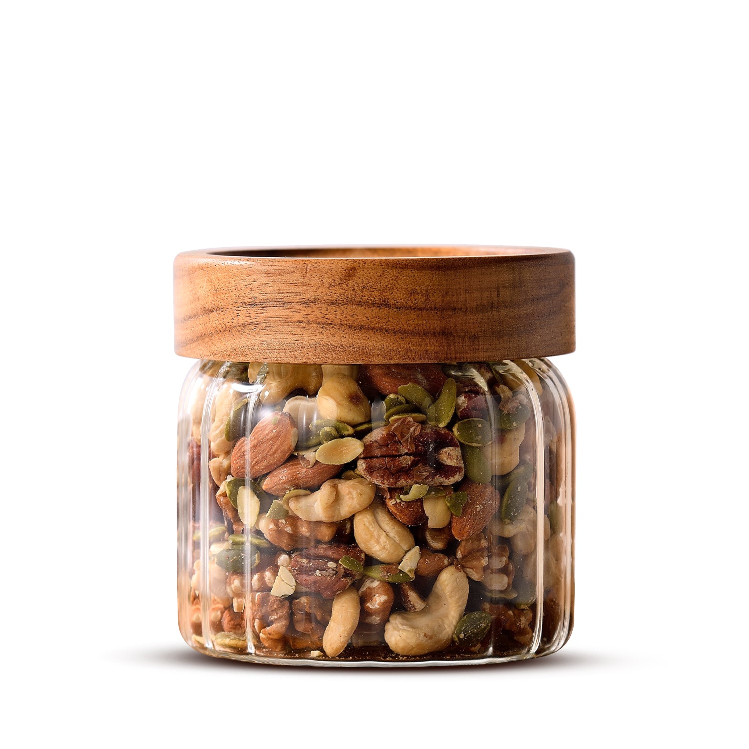 Acadia Borosiliate Stripe Design Glass Jar (580ml)