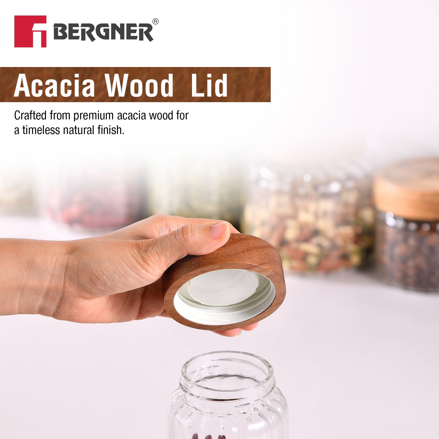 Acadia Borosiliate Stripe Design Glass Jar (550ml)