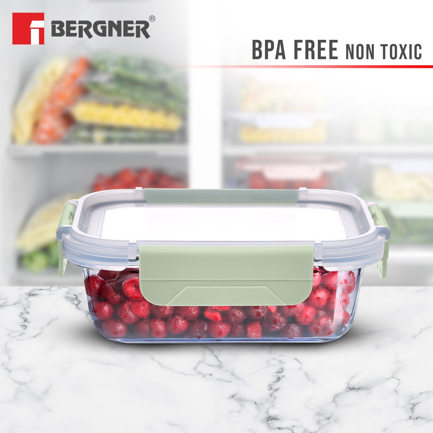 Smart Lock Borosilicate Glass Food Container, Air-Tight, Microwave and Oven Safe