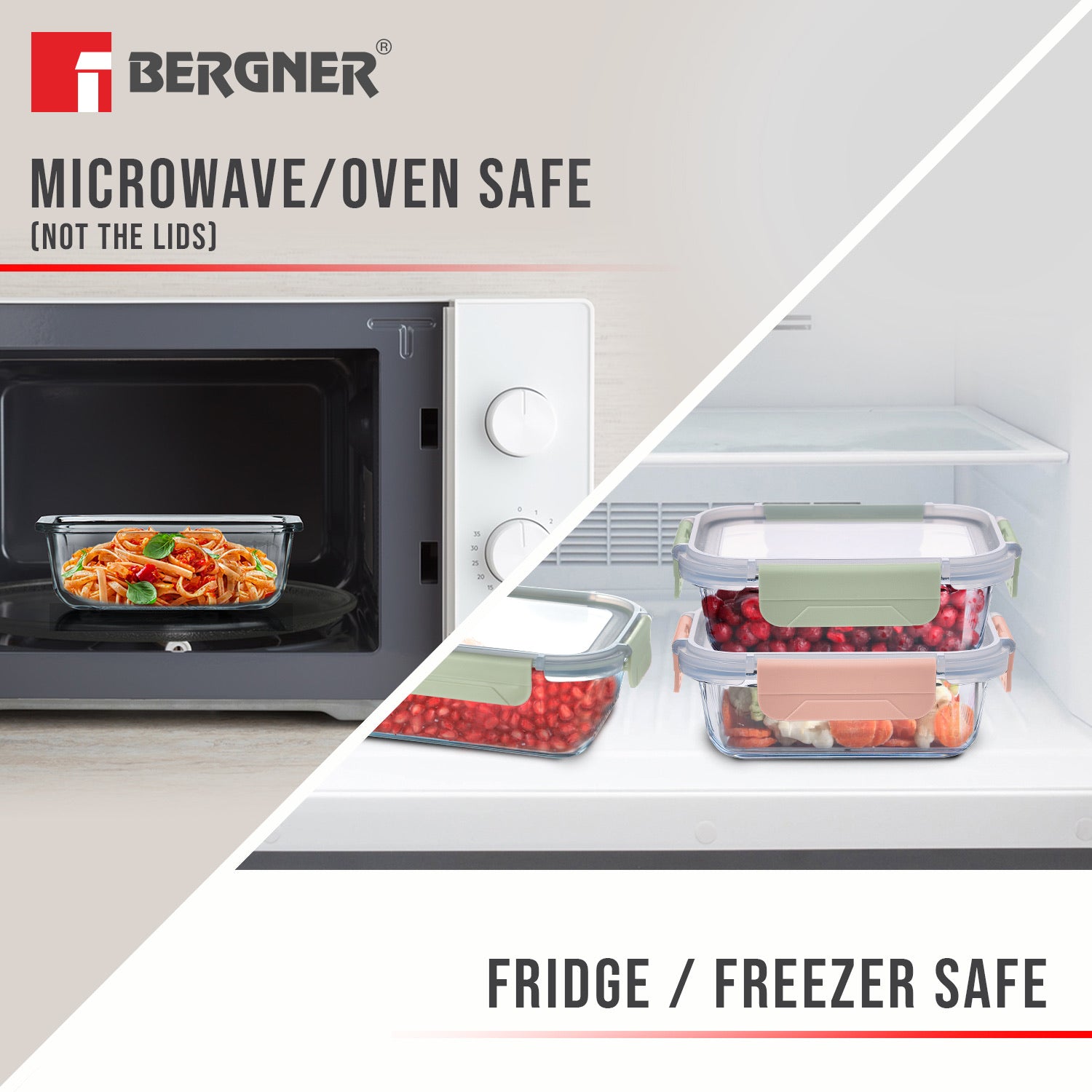 Smart Lock Borosilicate Glass Food Container, Air-Tight, Microwave and Oven Safe