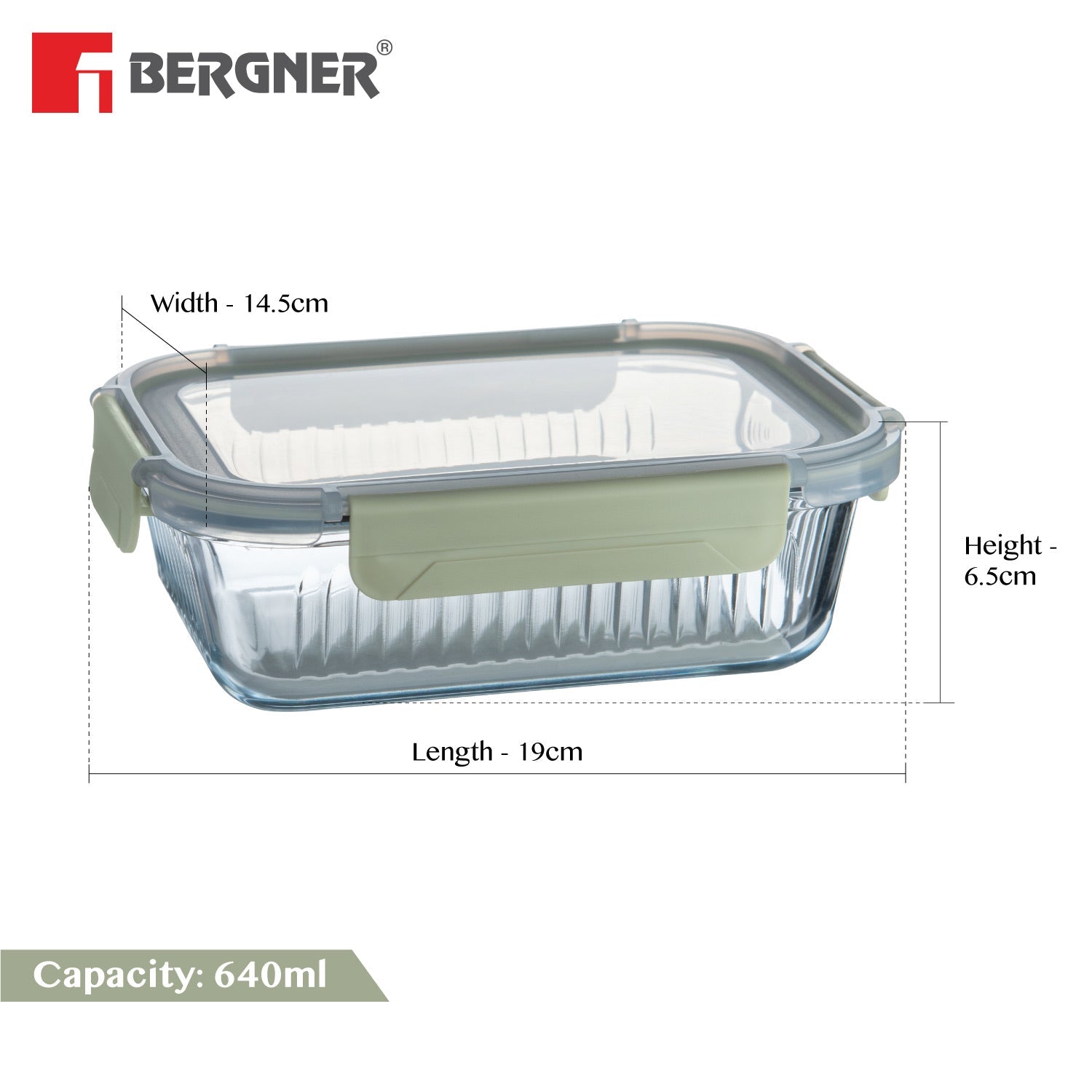 Smart Lock Borosilicate Glass Food Container, Air-Tight, Microwave and Oven Safe