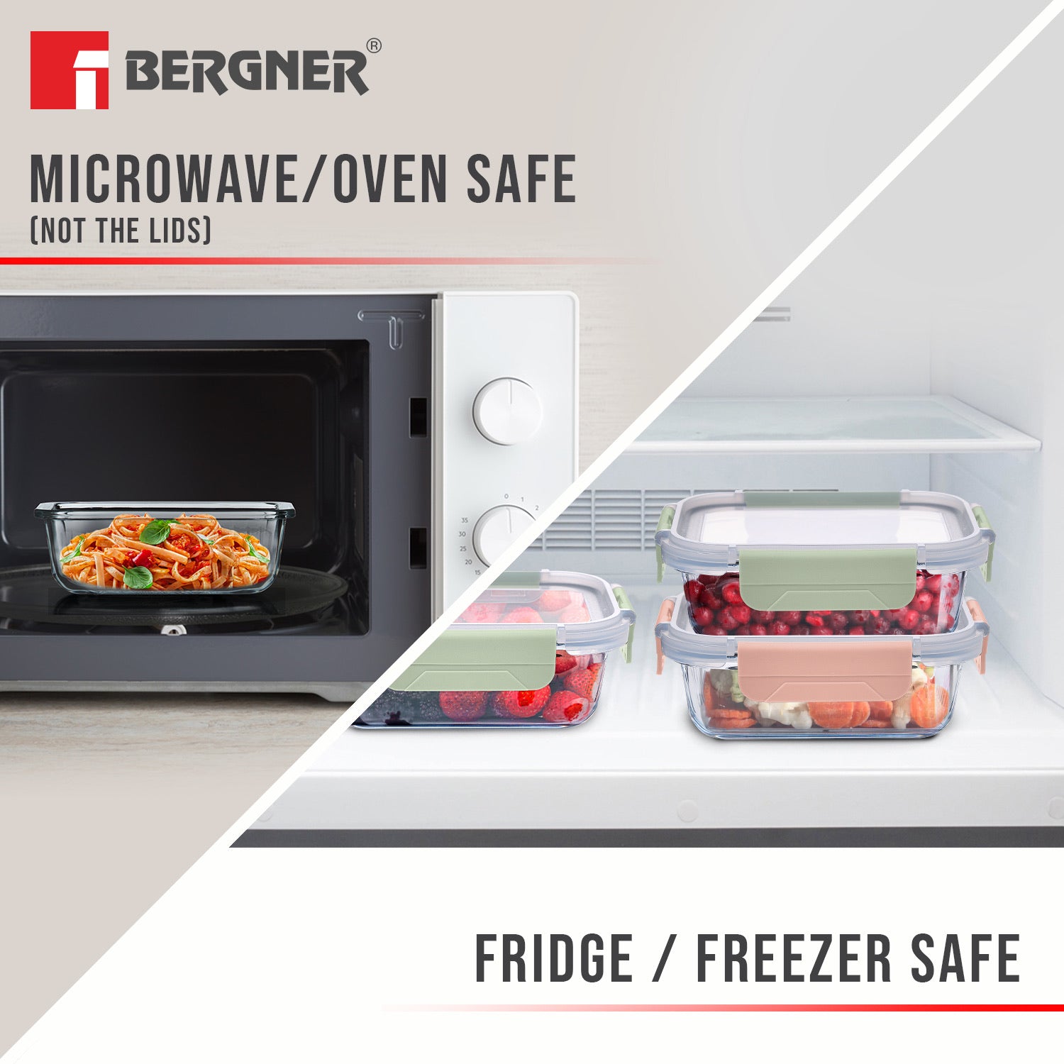 Smart Lock Borosilicate Glass Food Container, Air-Tight, Microwave and Oven Safe