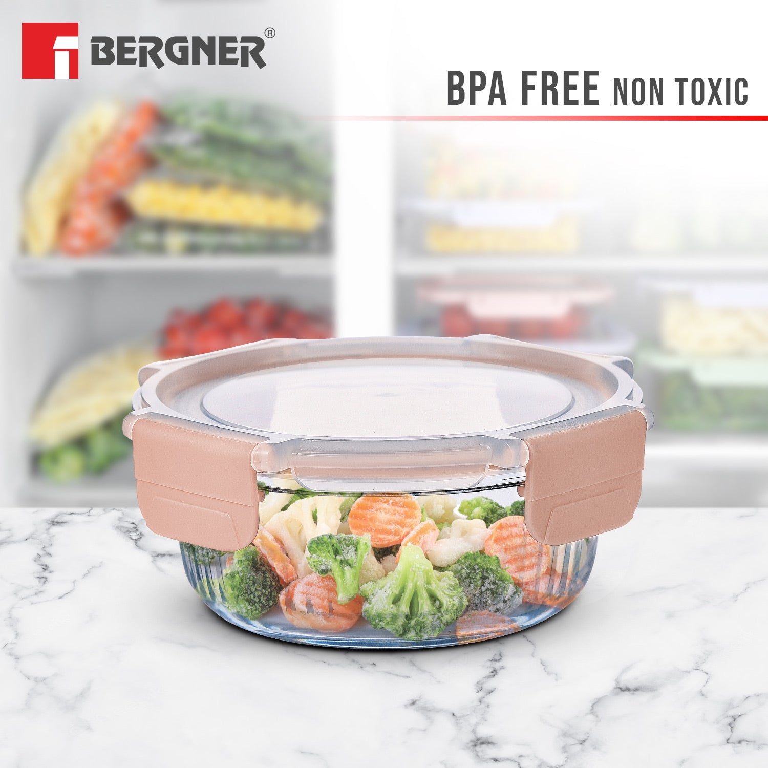 Smart Lock Borosilicate Glass Food Container, Air-Tight, Microwave and Oven Safe