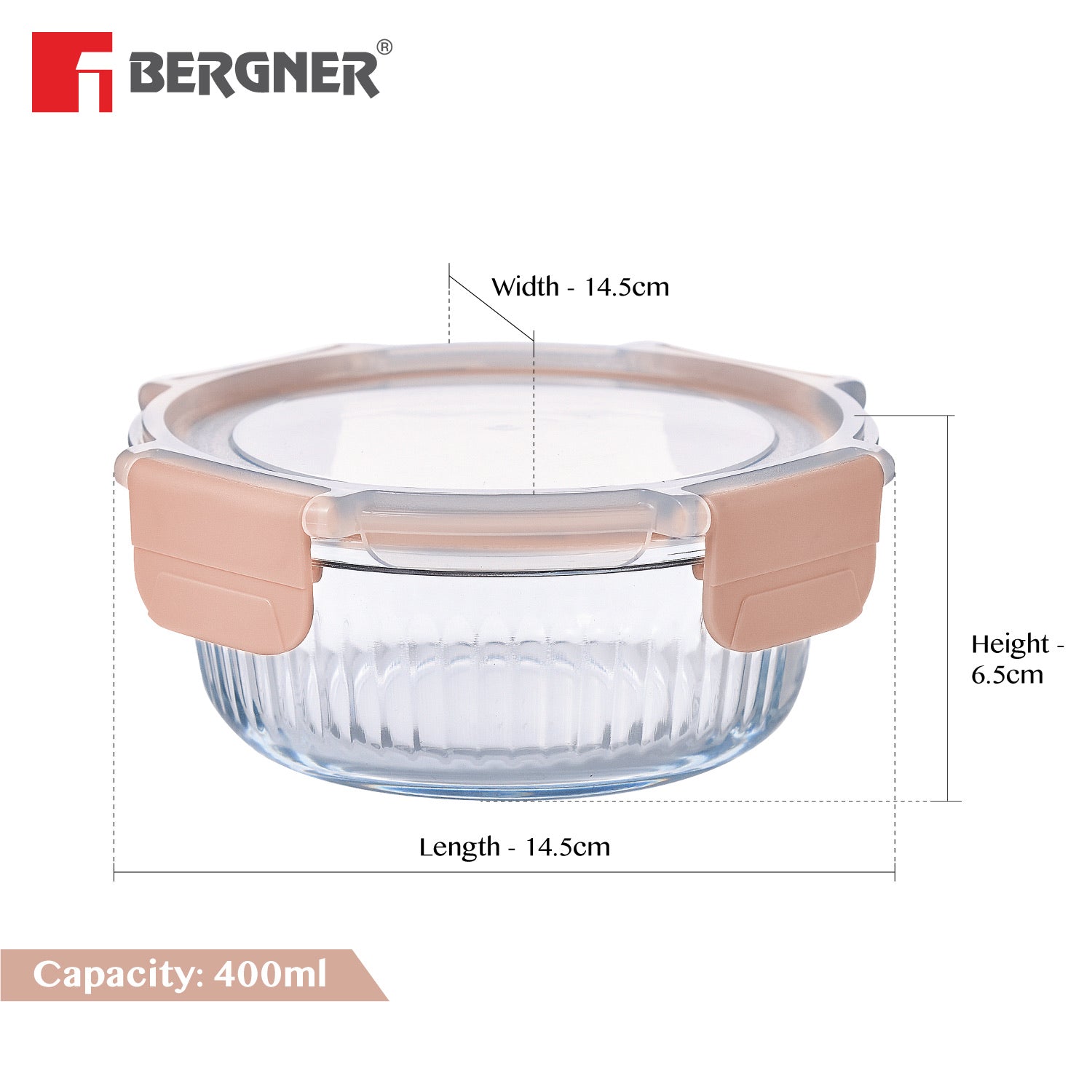 Smart Lock Borosilicate Glass Food Container, Air-Tight, Microwave and Oven Safe