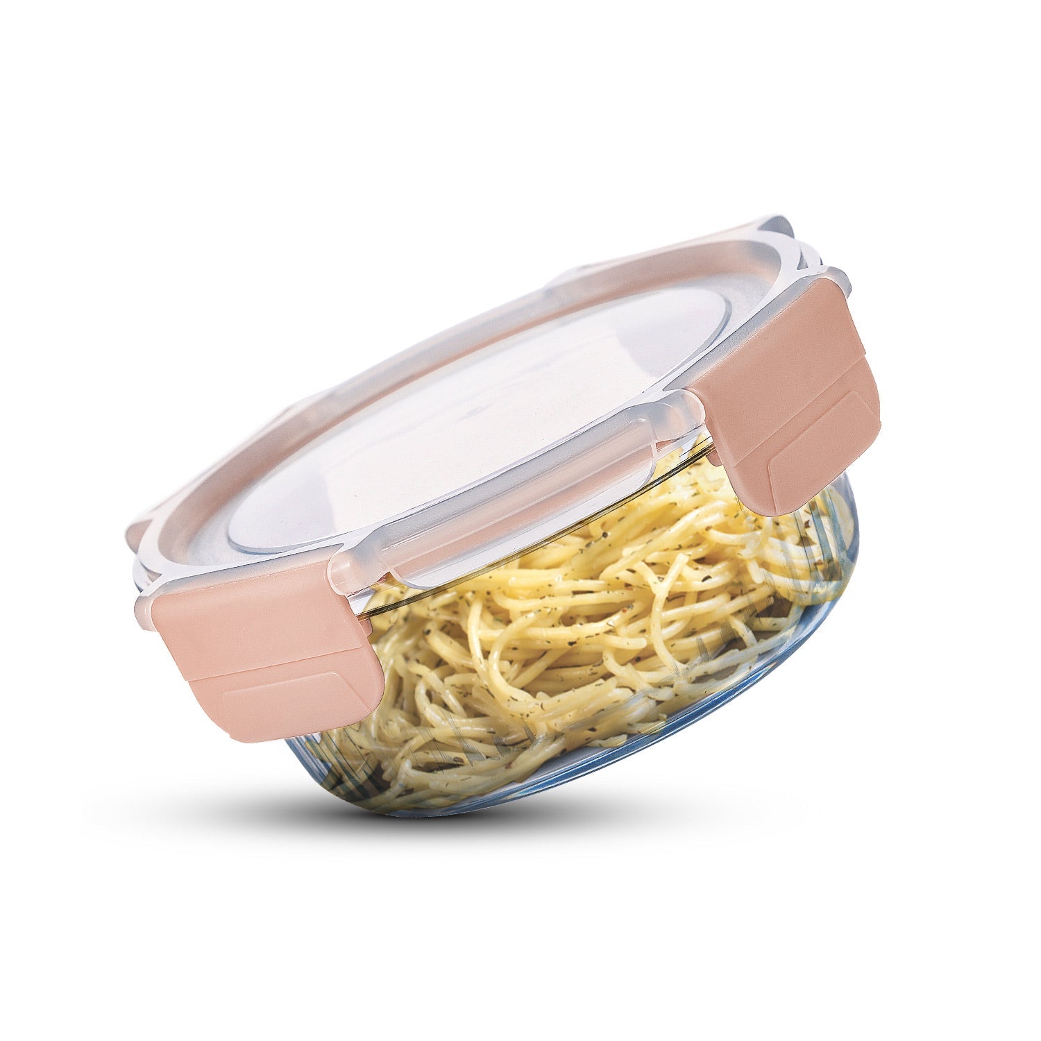 Bergner Smart Lock Borosilicate Glass Food Container, Air-Tight Lid with Locking Tab, Microwave and Oven Safe, Dishwasher Safe