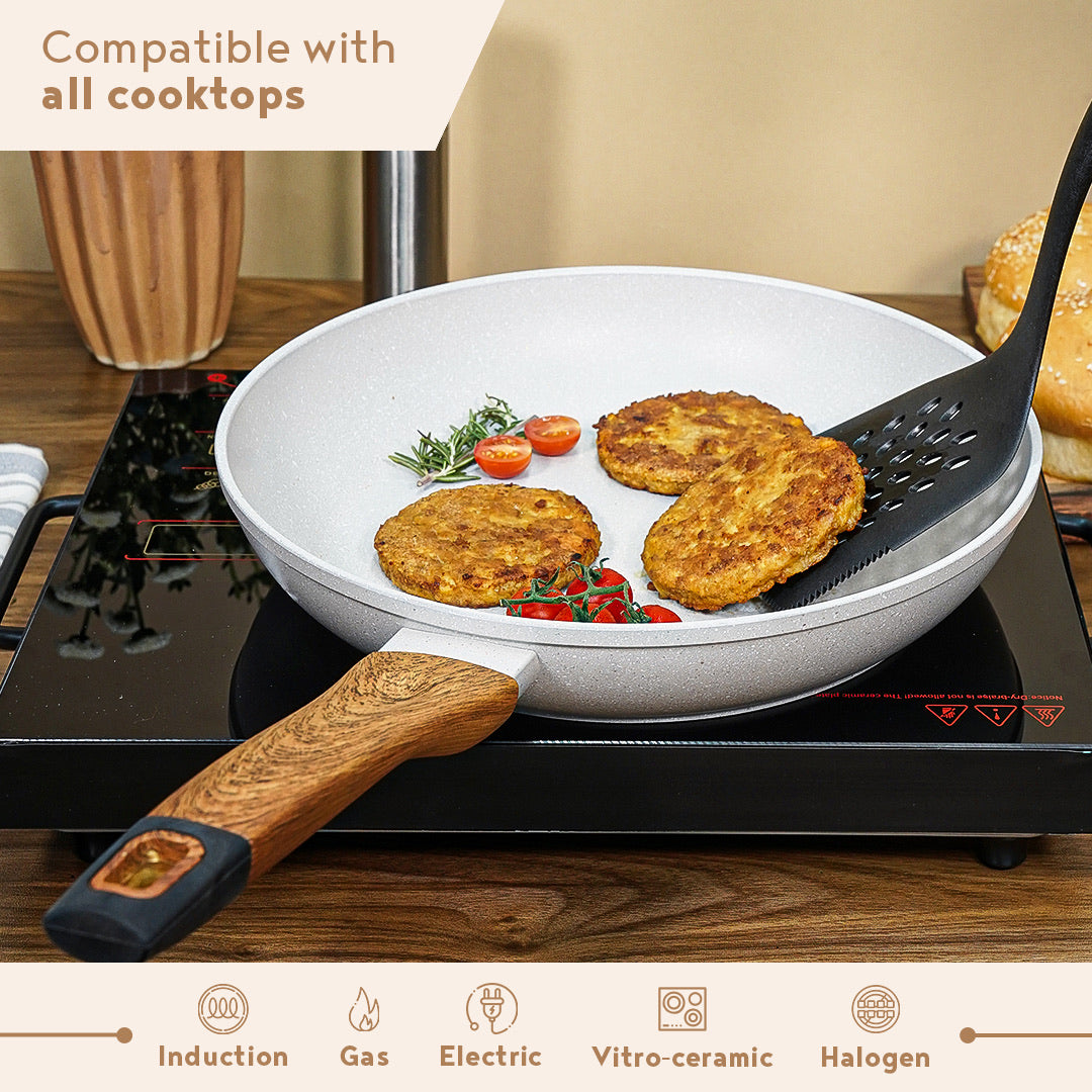 Naturally Forged Aluminum Frypan - Induction Bottom
