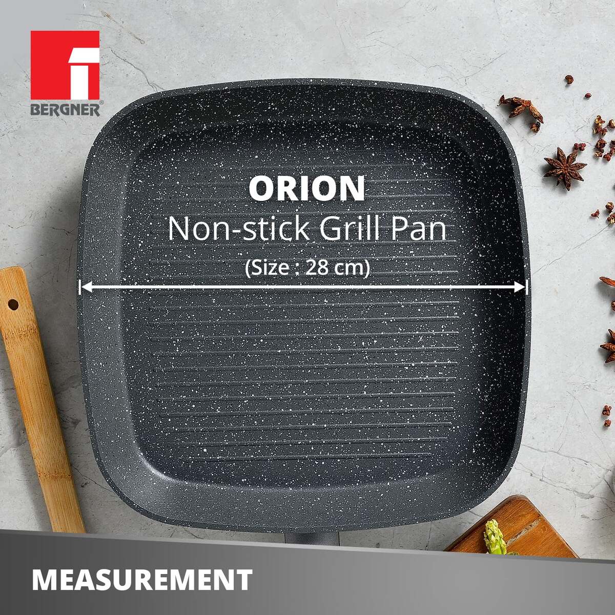 Orion Marble Non Stick 28 cm Grill Pan/ Griddle - Induction Bottom