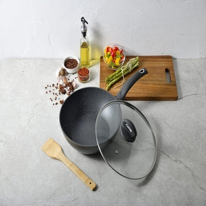 Orion Marble Non Stick 28cm (3.3 L) Chinese Wok - Induction Bottom