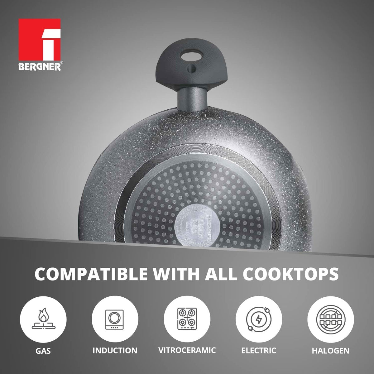 Orion Marble Non-Stick 28cm Kadai - Induction Bottom