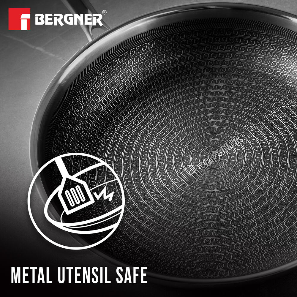 Hitech Triply Stainless Steel Non-Stick 18cm Frypan with ILag Coating - Induction Bottom