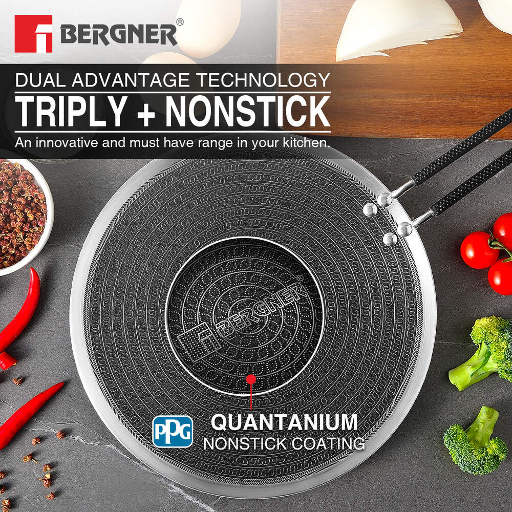 Hitech Tri-Ply Stainless Steel Non-Stick 26cm Roti Tawa - Induction Bottom