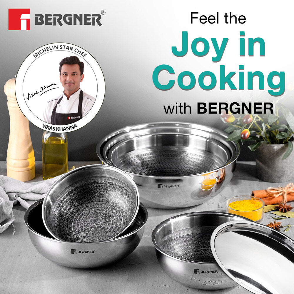 Hitech Tri-Ply Stainless Steel Non-Stick Tasra - Induction Bottom