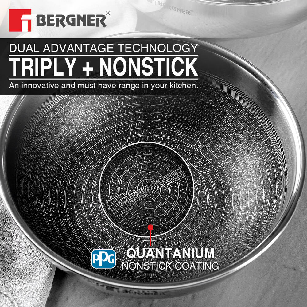 Hitech Tri-Ply Stainless Steel Non-Stick Tasra - Induction Bottom