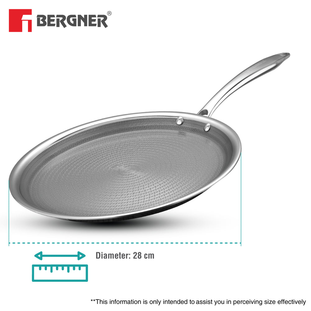 Hi-Tech Giro X Ceramic Triply 28cm Dosa Tawa - Induction Bottom