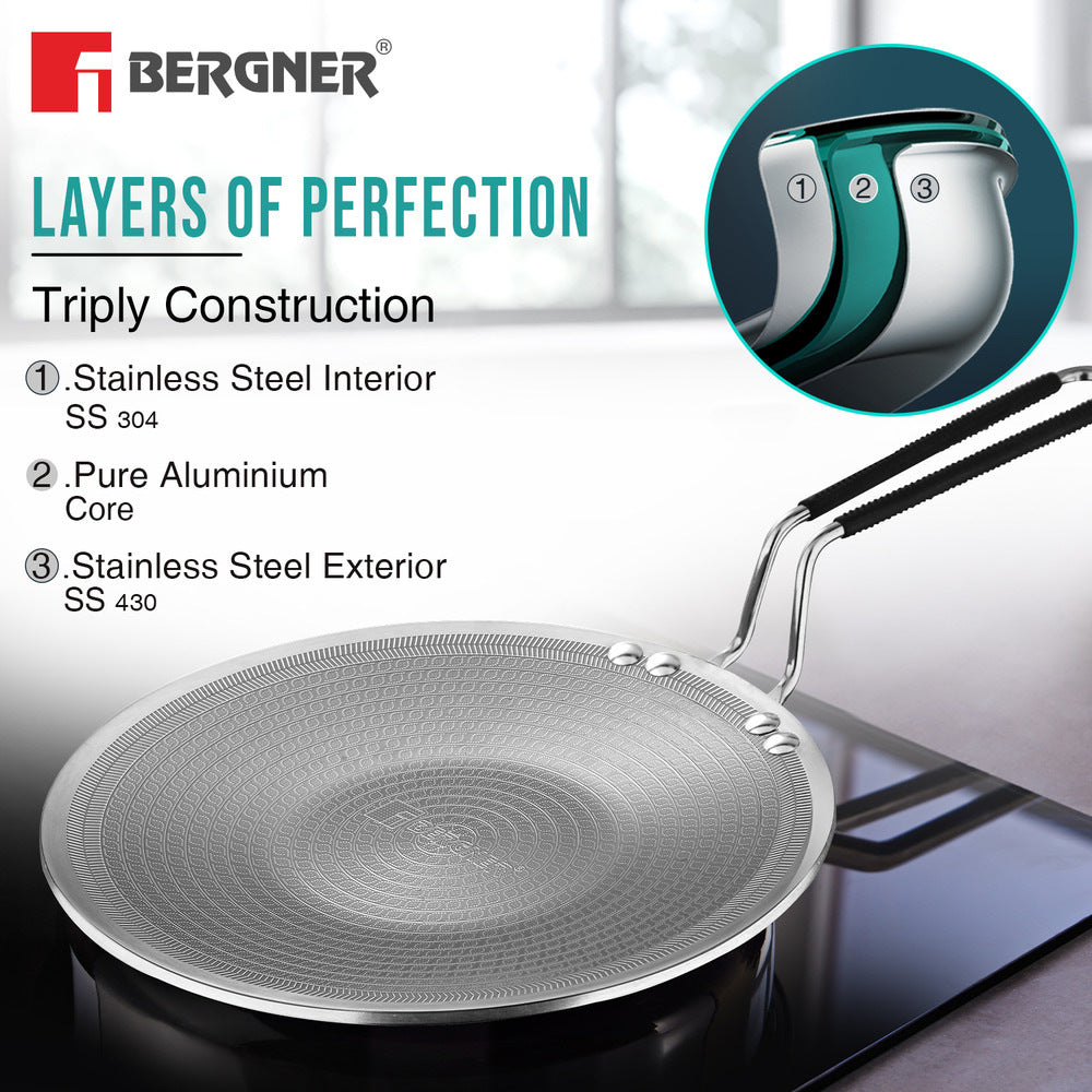 Hi-Tech Giro X Ceramic Triply 28cm Roti Tawa - Induction Bottom