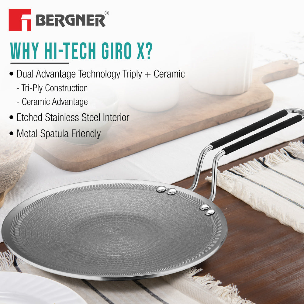 Hi-Tech Giro X Ceramic Triply 28cm Roti Tawa - Induction Bottom