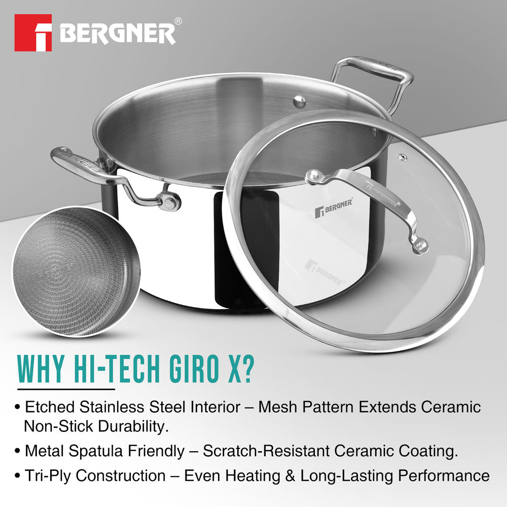 Hi-Tech Giro X Ceramic 24cm (3.3 L) Casserole - Induction Bottom