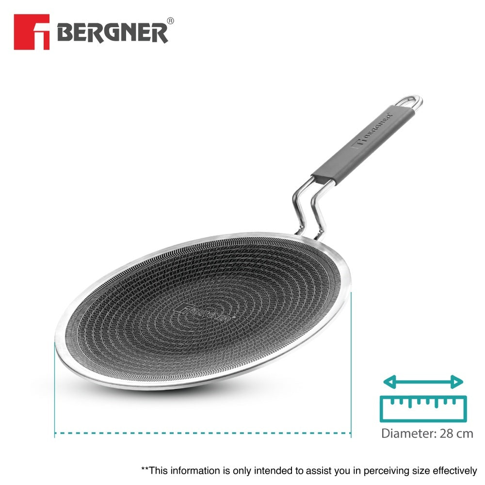 Hi-Tech Tri-Ply Stainless Steel 28cm Non-Stick Roti Tawa