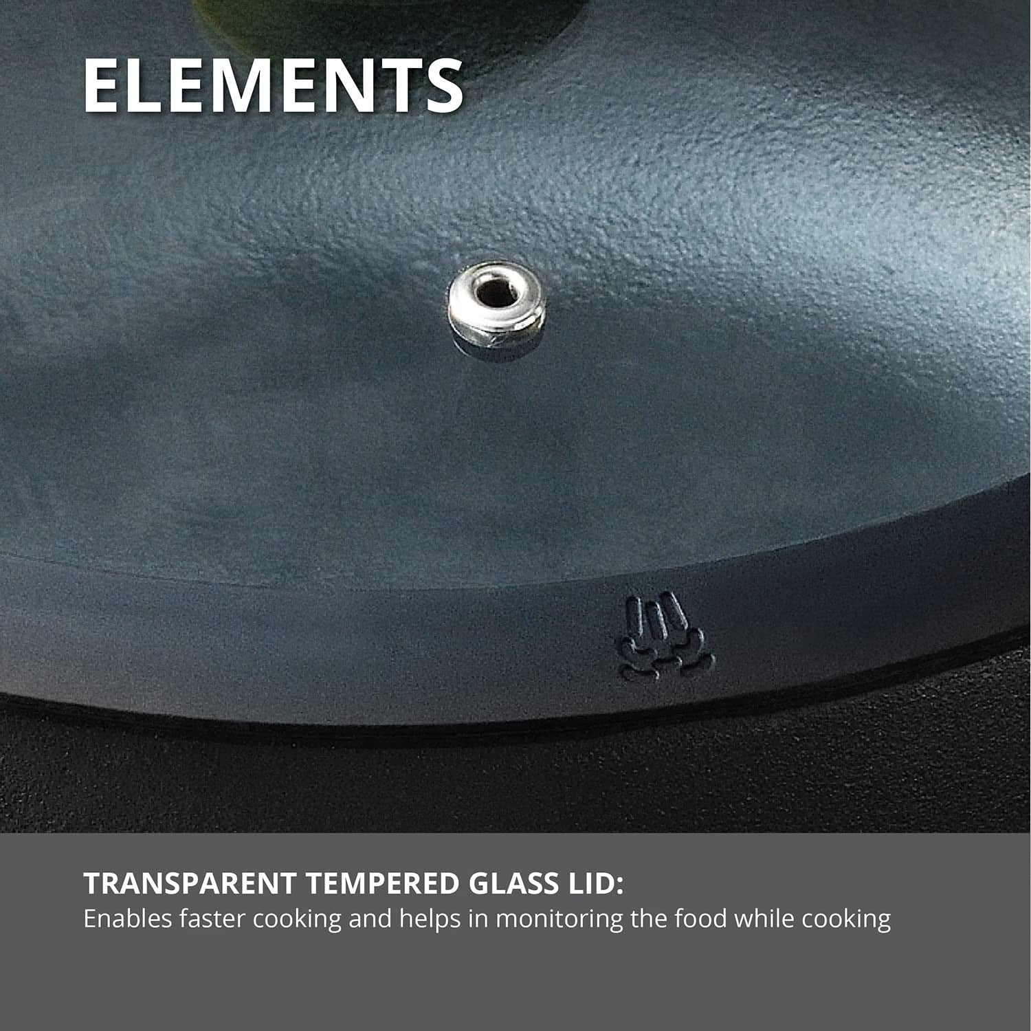 Elements Pre-Seasoned Cast Iron 24cm Casserole - Induction Compatible