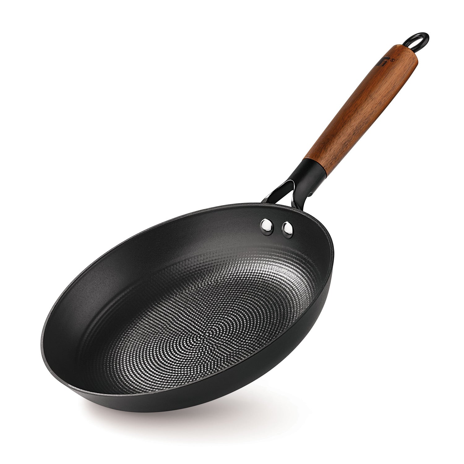 Odin Lightweight Iron Frypan with Wooden Coated Handle - Induction Bottom