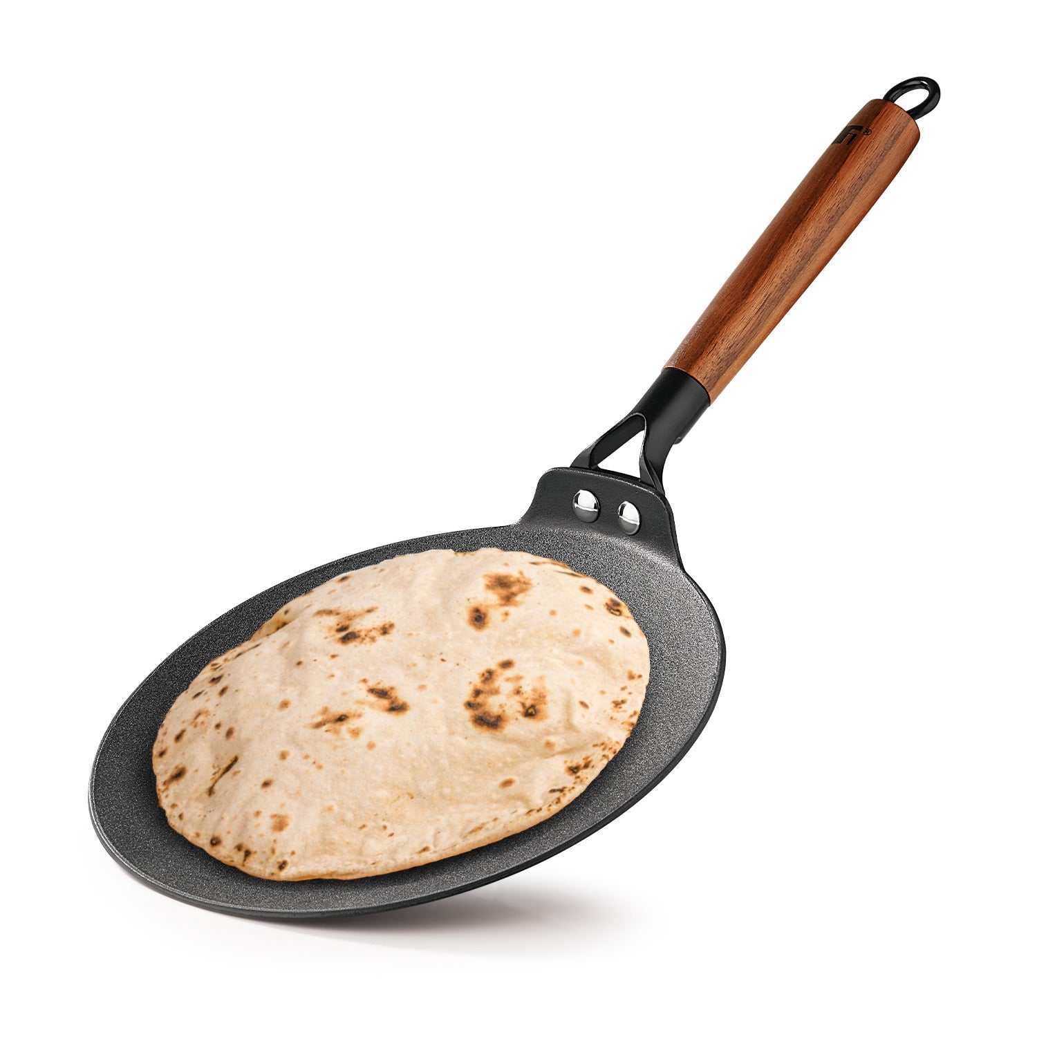 Odin Lightweight Iron 22cm Roti Tawa, Enamel Finish Induction Bottom