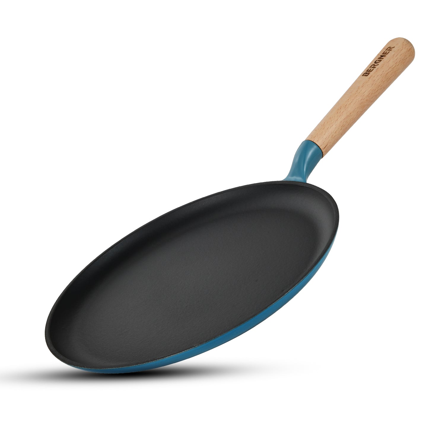 Excalibur Light Cast Iron Dosa Tawa 28cm - Induction Bottom, Blue