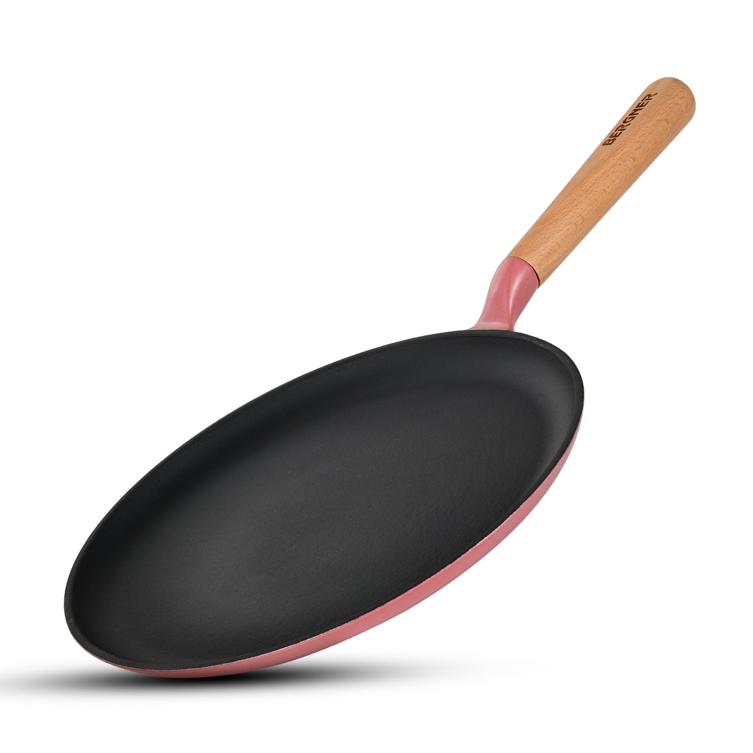 Excalibur Light Cast Iron Dosa Tawa 28cm - Induction Bottom, Pink