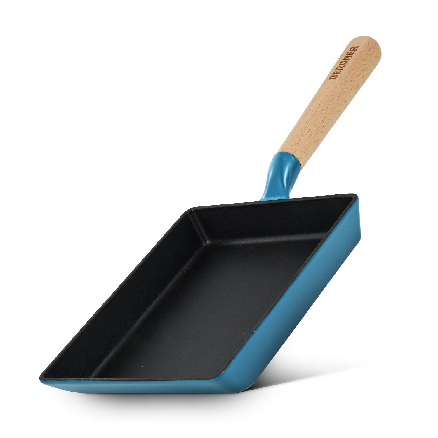 Excalibur Light Cast Iron 23x18cm Square Pan - Induction Bottom, Blue
