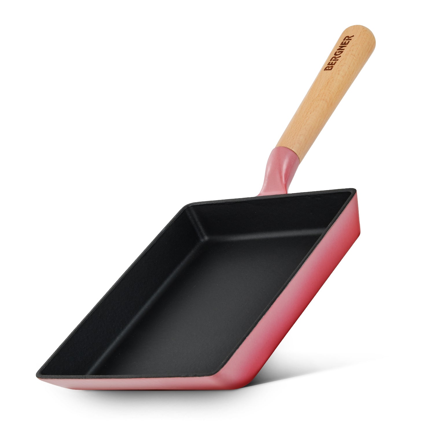 Excalibur Light Cast Iron 23x18cm Square Pan - Induction Bottom, Pink