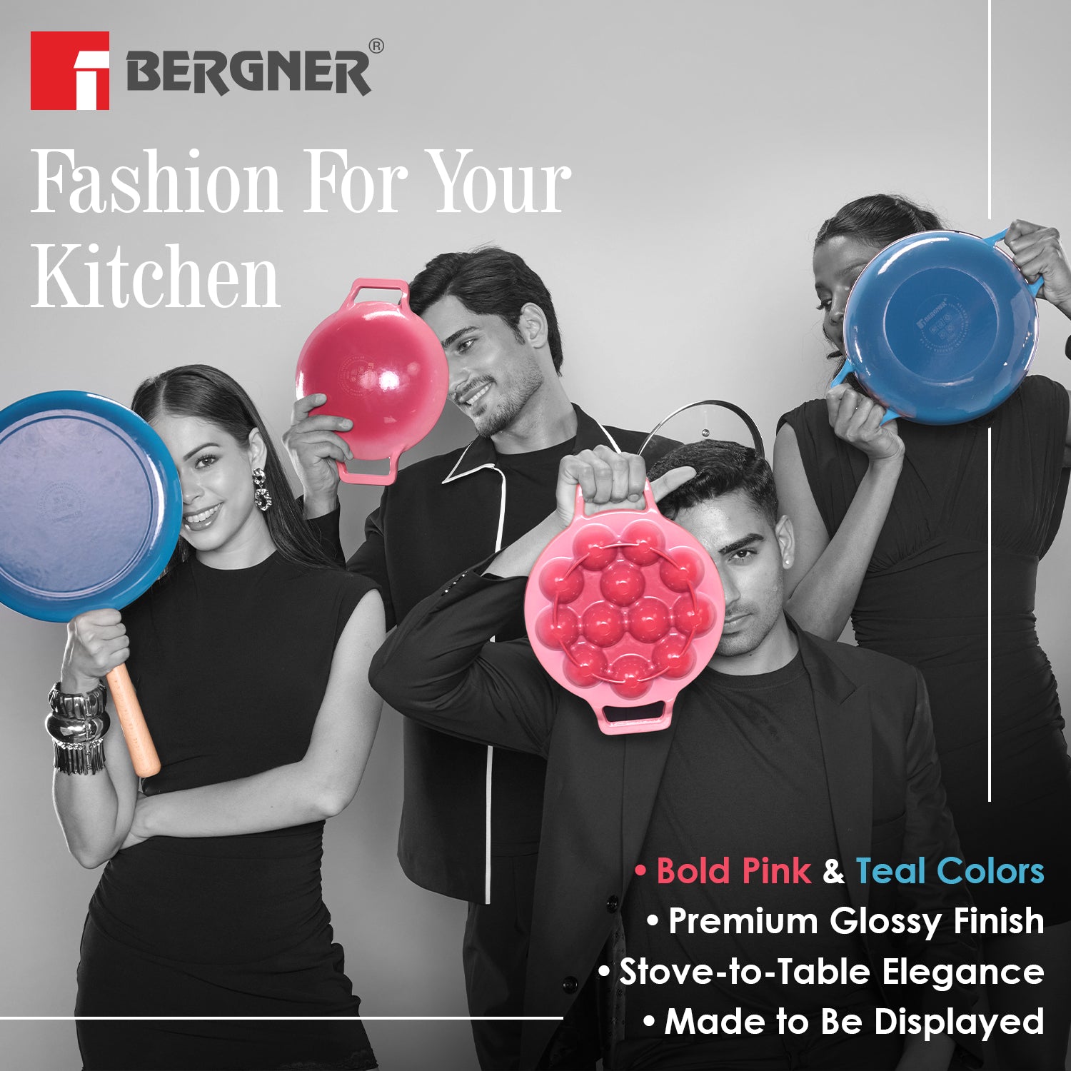 Excalibur Light Cast Iron 24cm Square Grill Pan - Induction Bottom, Blue