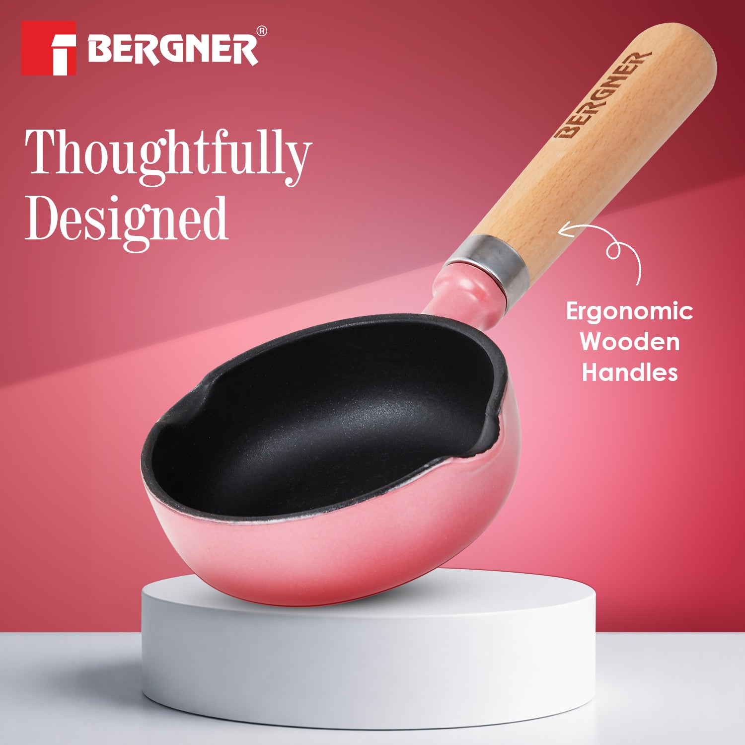 Excalibur Light Cast Iron 12cm / 200ml Tadkapan - Induction Bottom, Pink