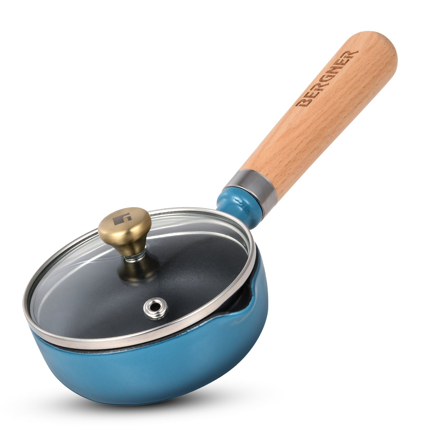 Excalibur Light Cast Iron 12cm / 200ml Tadkapan with Lid - Induction Bottom, Blue