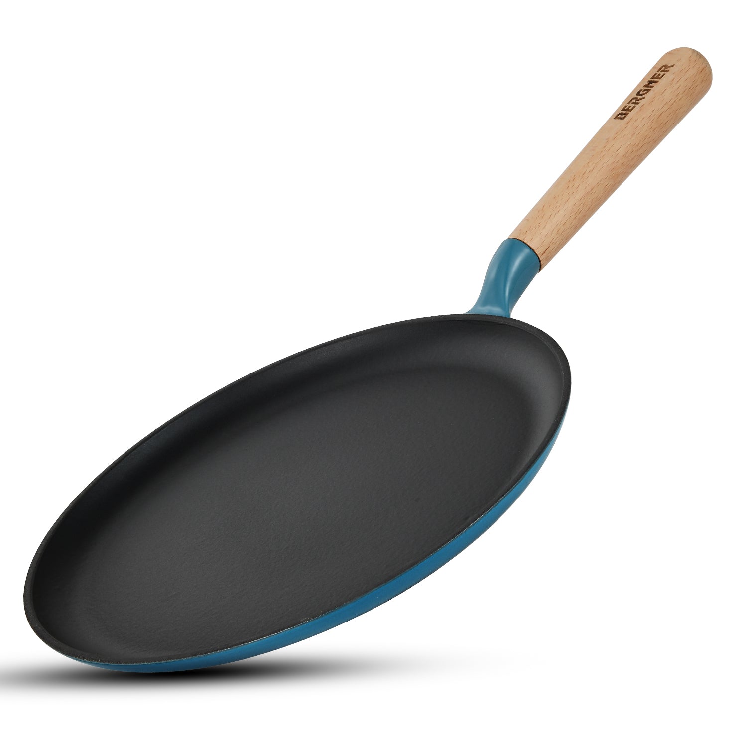 Excalibur Light Cast Iron Dosa Tawa 30cm - Induction Bottom, Blue