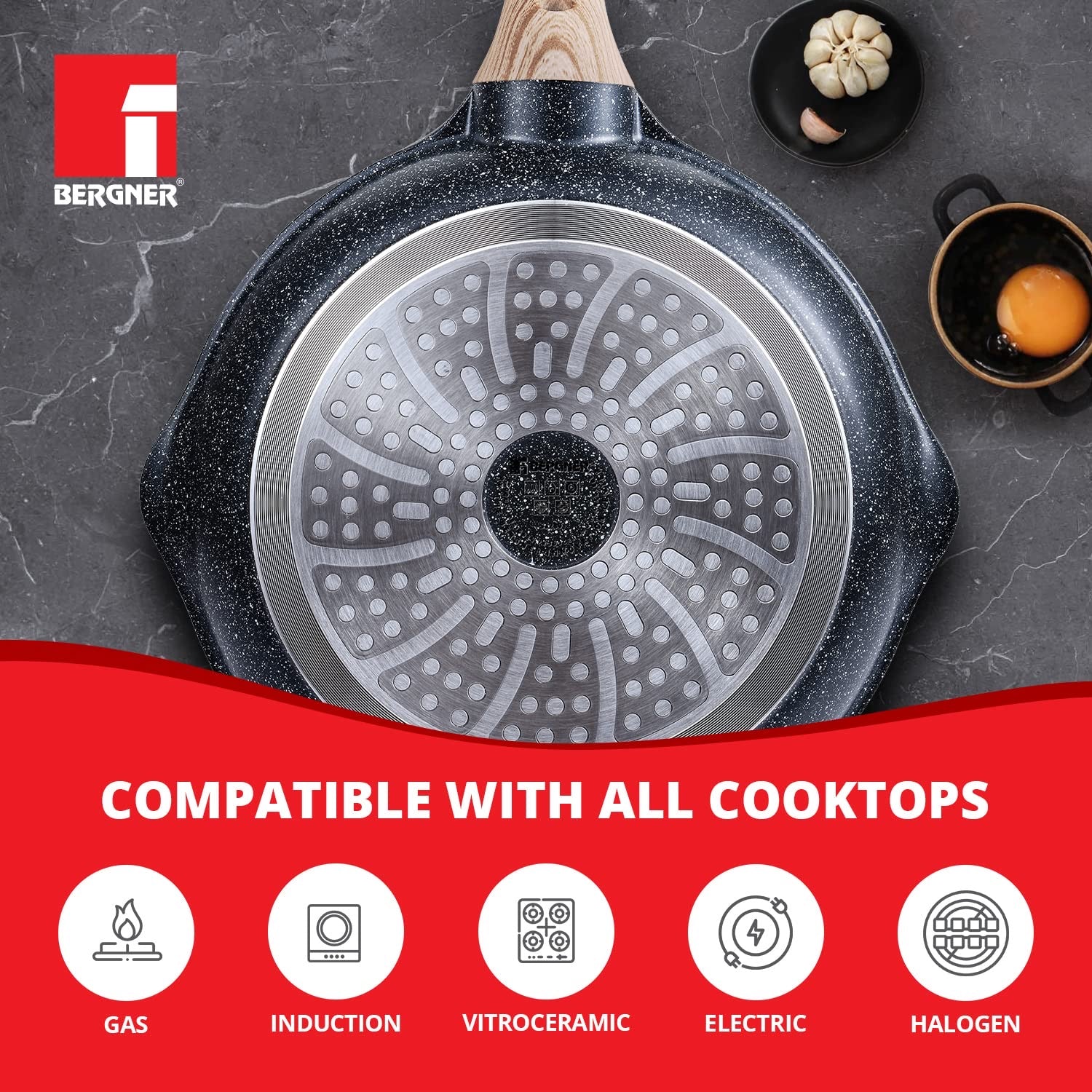 Ultimate ILag Marble Non-Stick Frypan 28 cm, 2.5 Litres, Induction Bottom