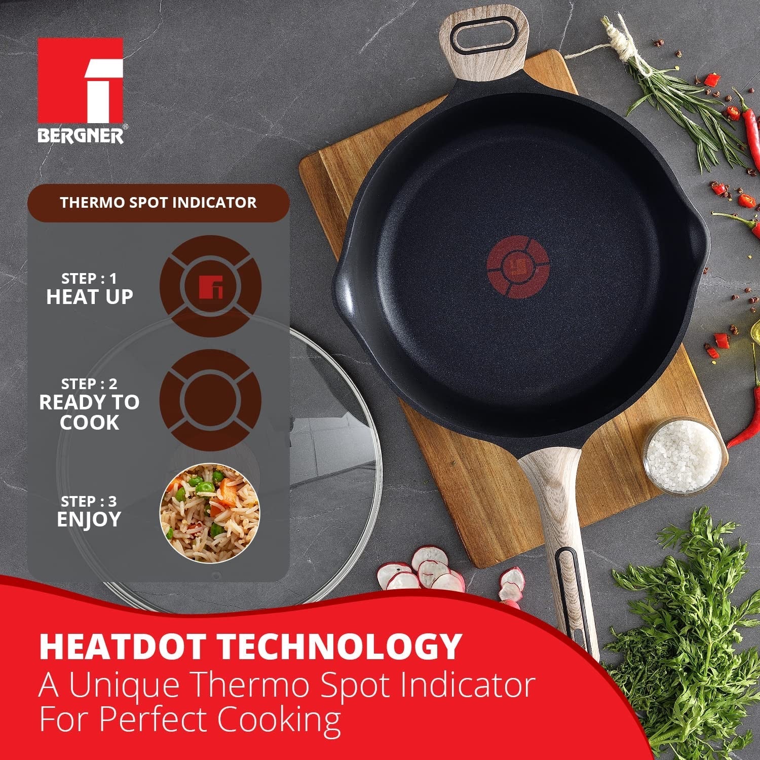 Ultimate ILag Marble Non-Stick Deep Frypan 28 cm, 3.2 Litres, Induction Bottom