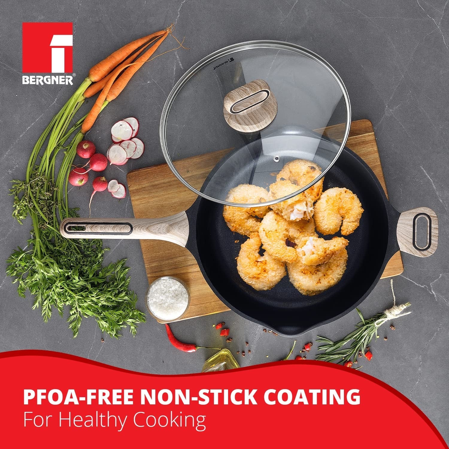 Ultimate ILag Marble Non-Stick Deep Frypan 28 cm, 3.2 Litres, Induction Bottom