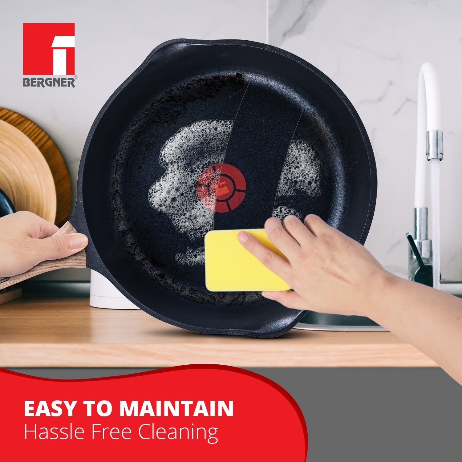 Ultimate ILag Marble Non-Stick Deep Frypan 28 cm, 3.2 Litres, Induction Bottom