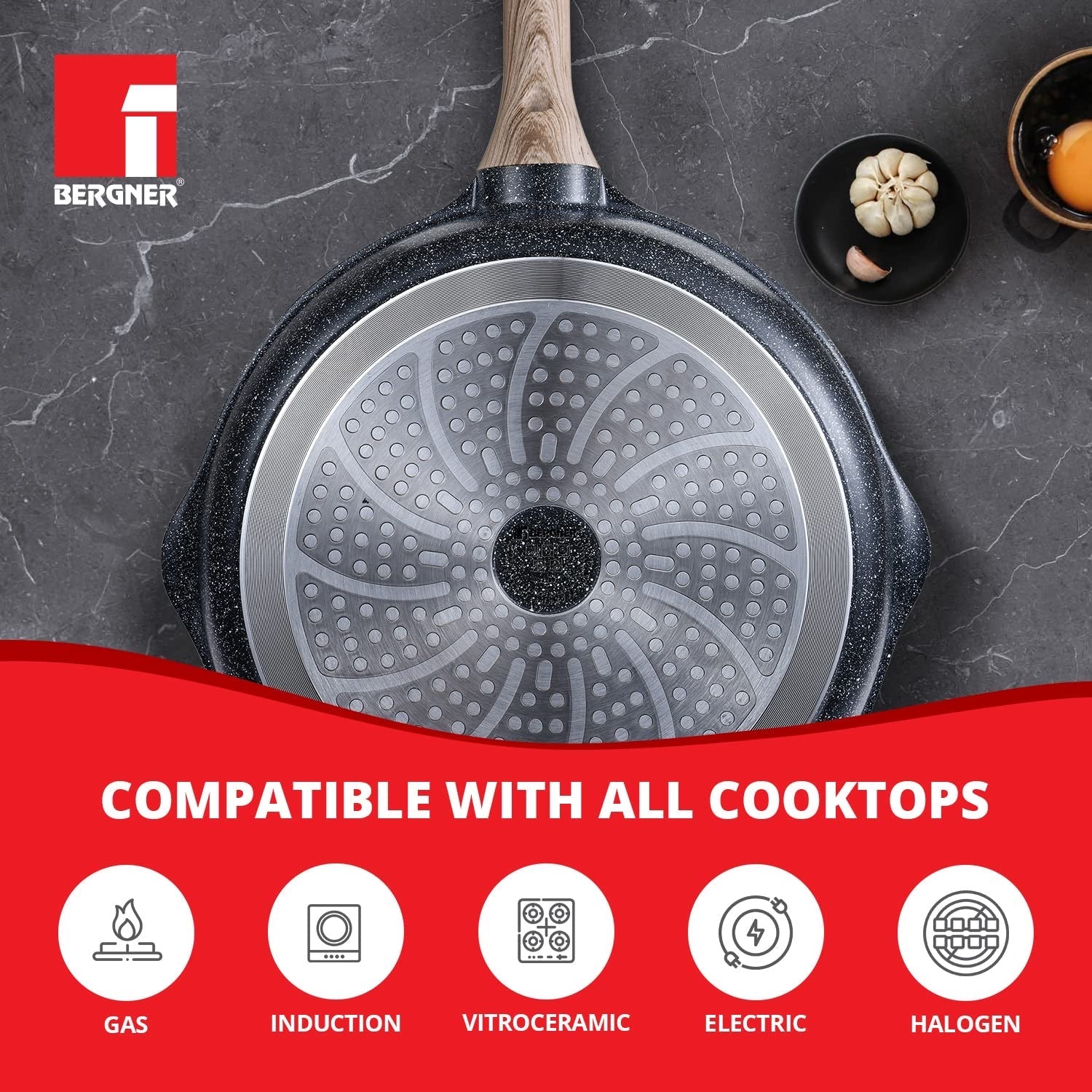 Ultimate ILag Marble Non-Stick Deep Frypan 28 cm, 3.2 Litres, Induction Bottom