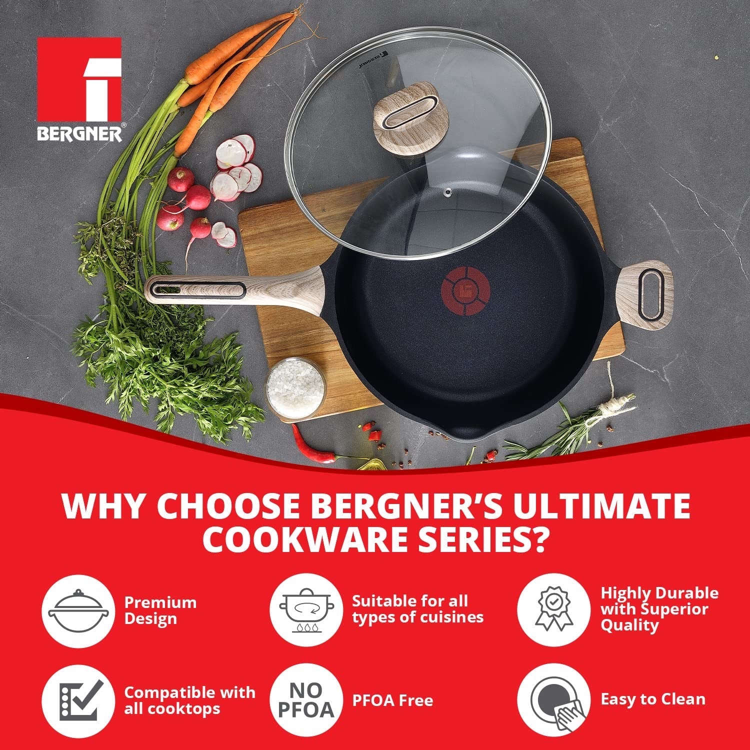 Ultimate ILag Marble Non-Stick Deep Frypan 28 cm, 3.2 Litres, Induction Bottom