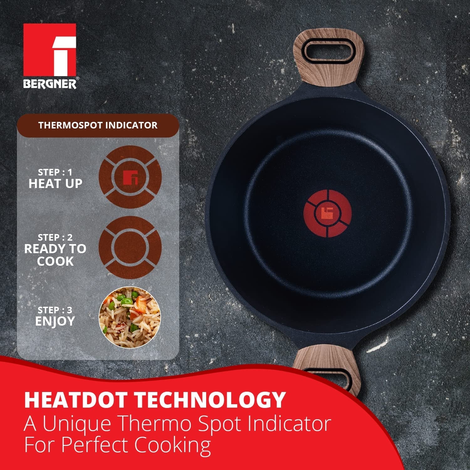 Ultimate ILag Marble Non-Stick Casserole - Induction Bottom (Grey)