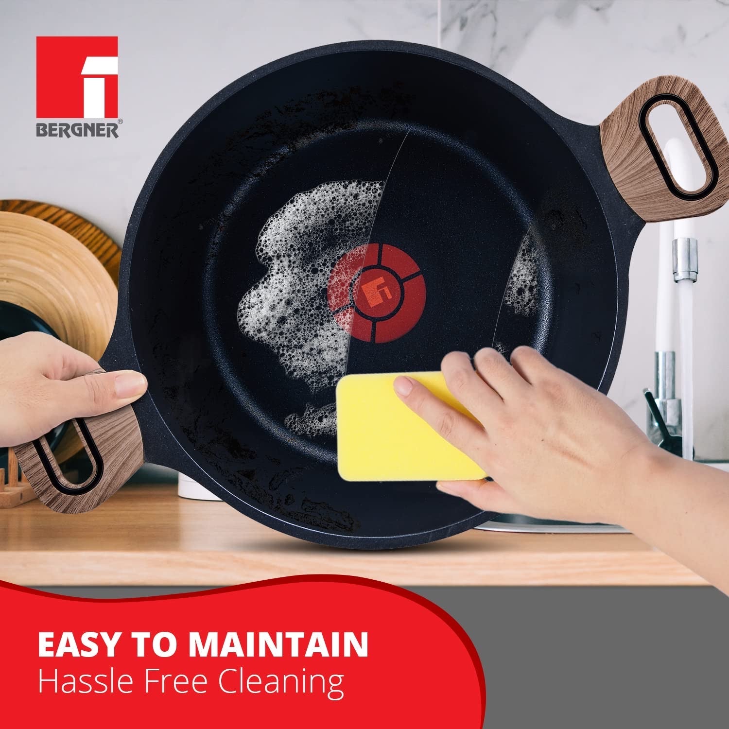 Ultimate ILag Marble Non-Stick Casserole - Induction Bottom (Grey)